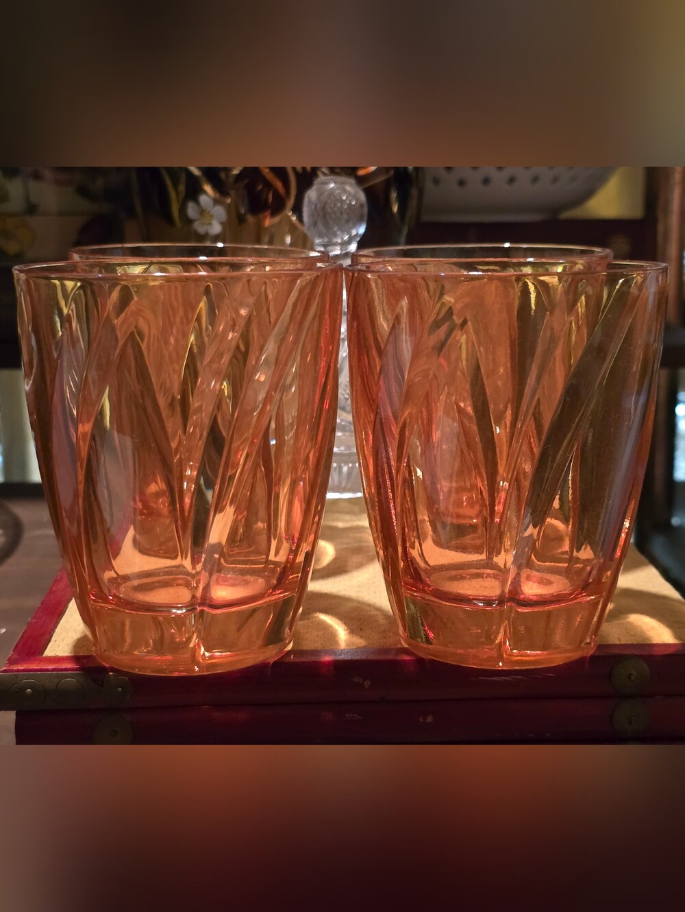 Orange Glass Tumbler Set - Elegant Home Dining Drinkware